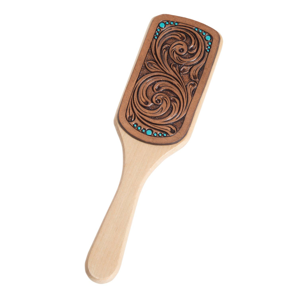 Tooled Leather Hair Brush
