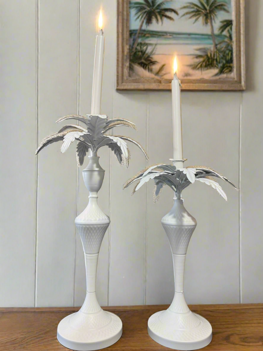 Palm Candle Holder XLarge (White)