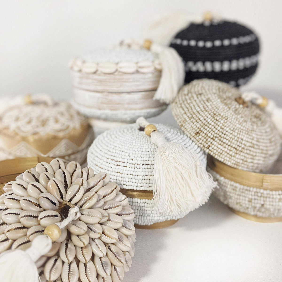Shell & Beaded Luxurious  Decorative Boxes: Style B