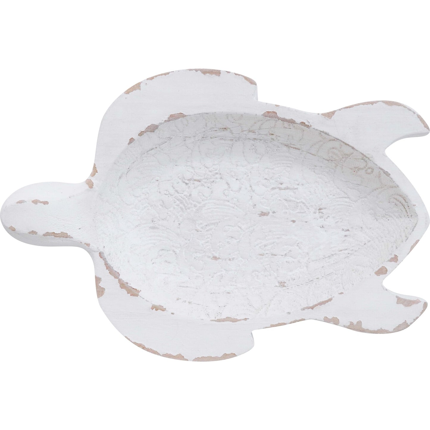 Turtle Bowl White Rustic