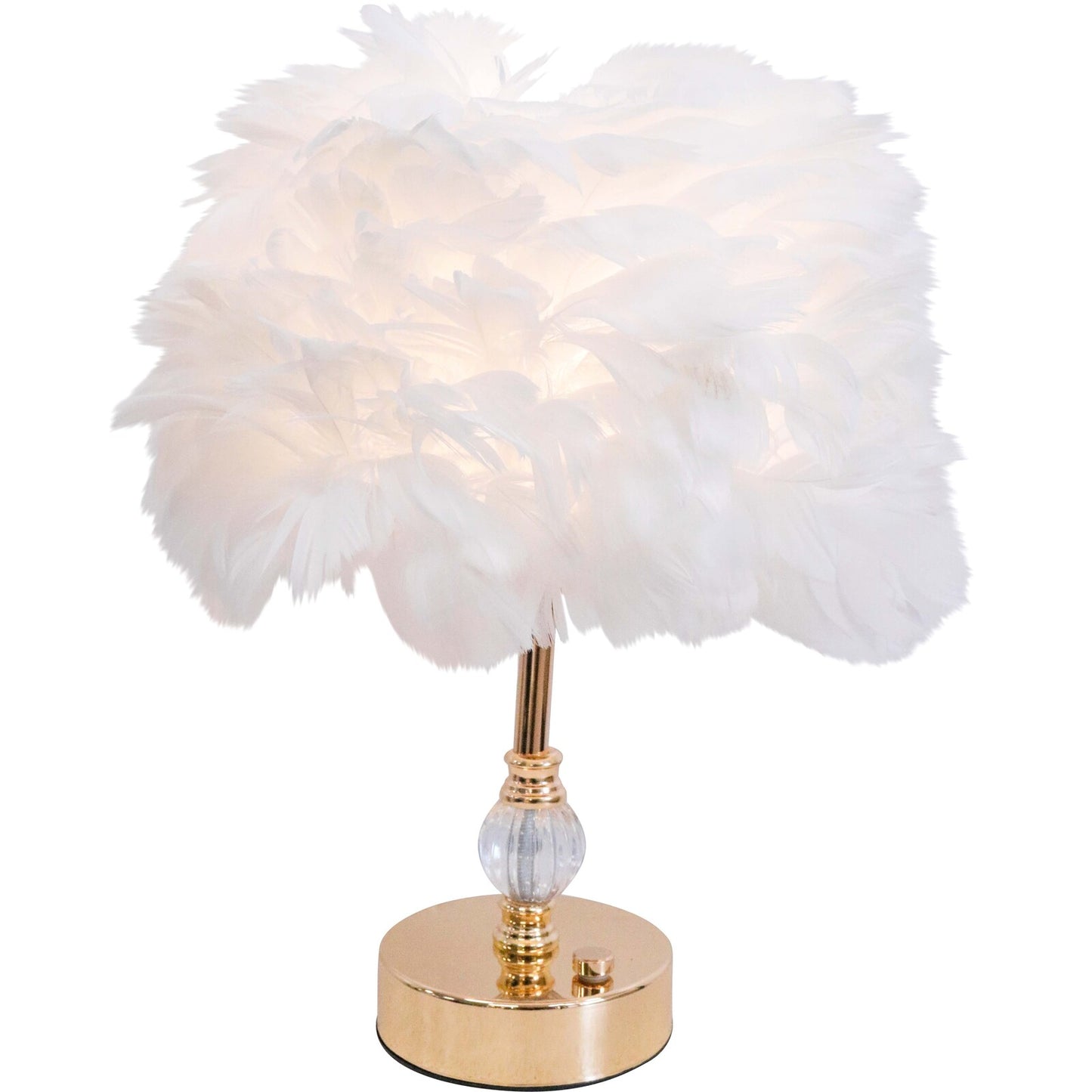 Boho White USB Lamp Feather