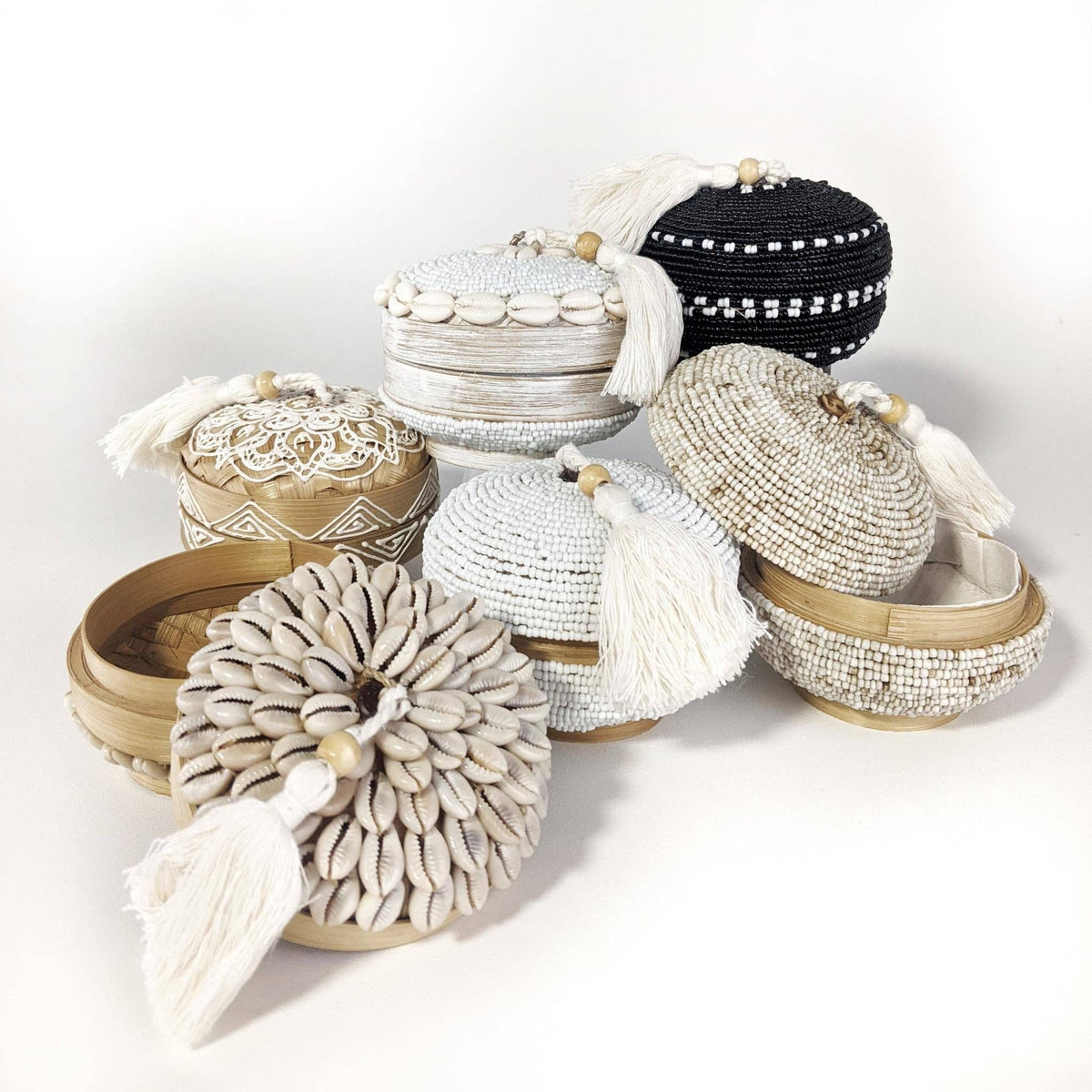 Shell & Beaded Luxurious  Decorative Boxes: Style B