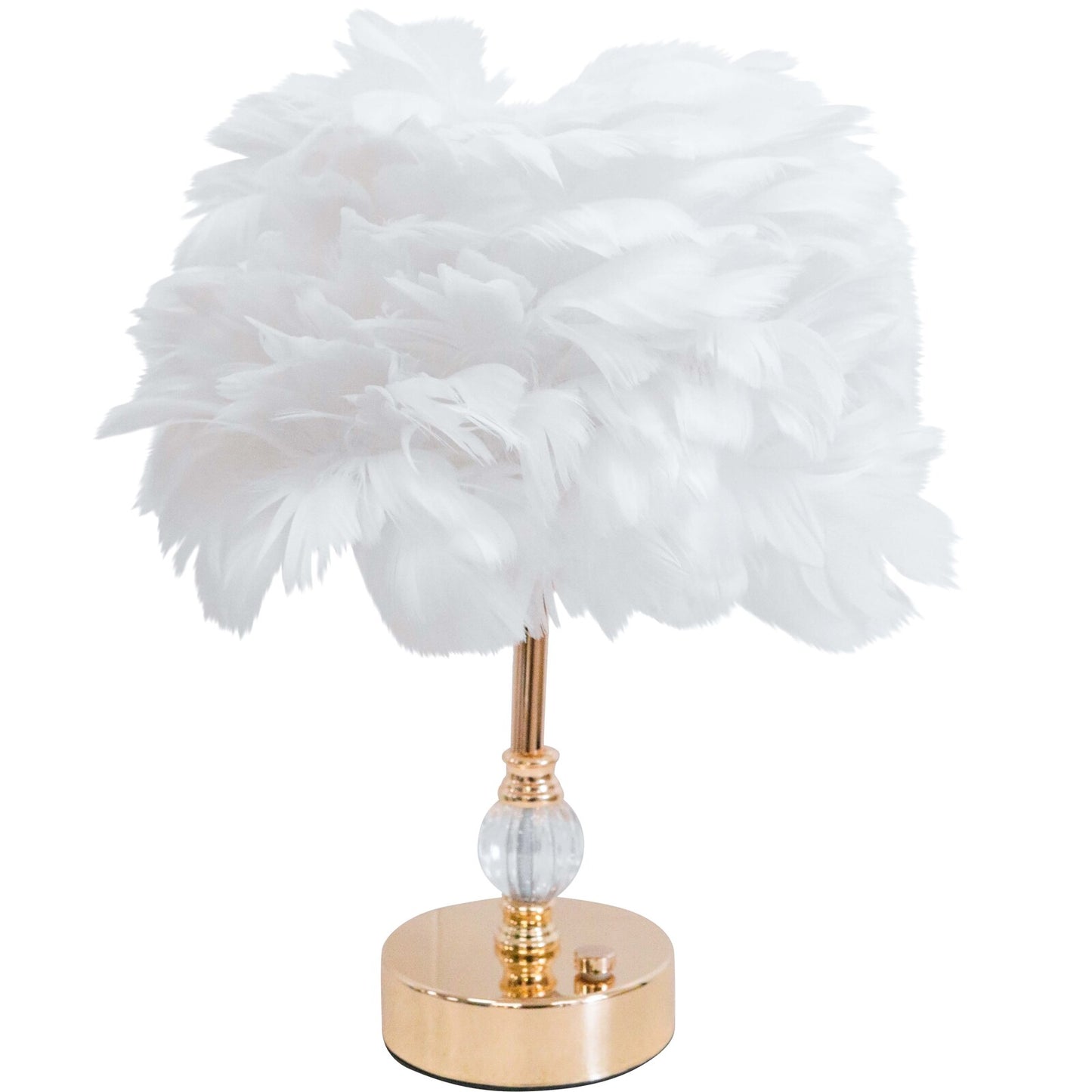 Boho White USB Lamp Feather