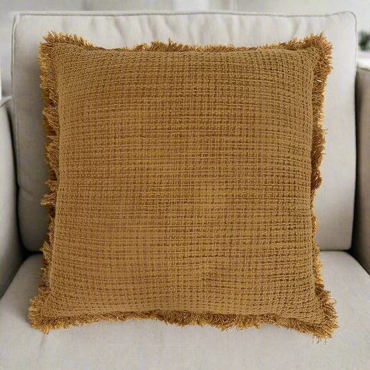 ZOHRA COTTON CUSHION 50X50CM MUSTARD