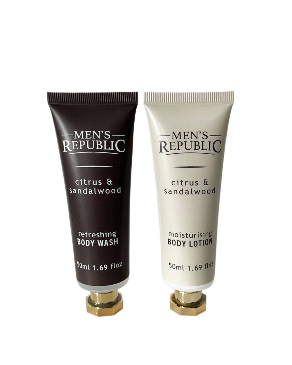 Two Men's Republic body care products on a white background