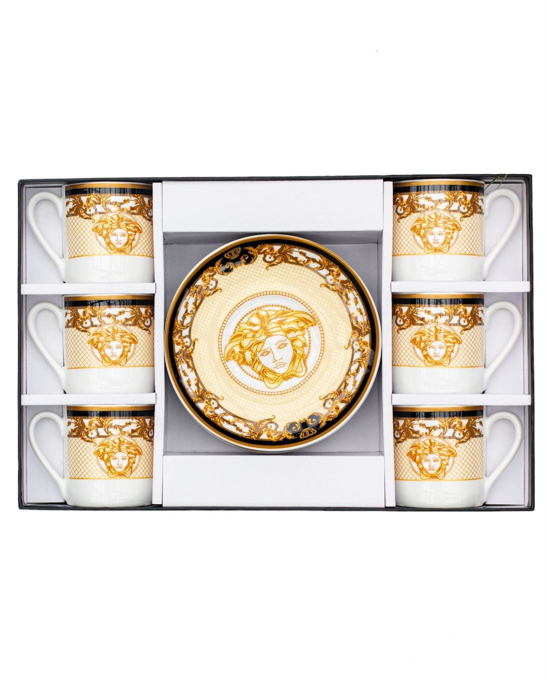 Medusa Luxe Gold Espresso Cup and Saucer Set/12