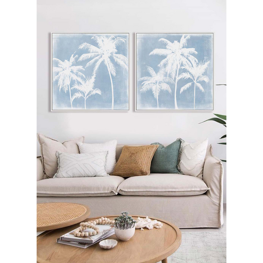 Palm Printed Framed Canvases ( 2 x Wall Art )