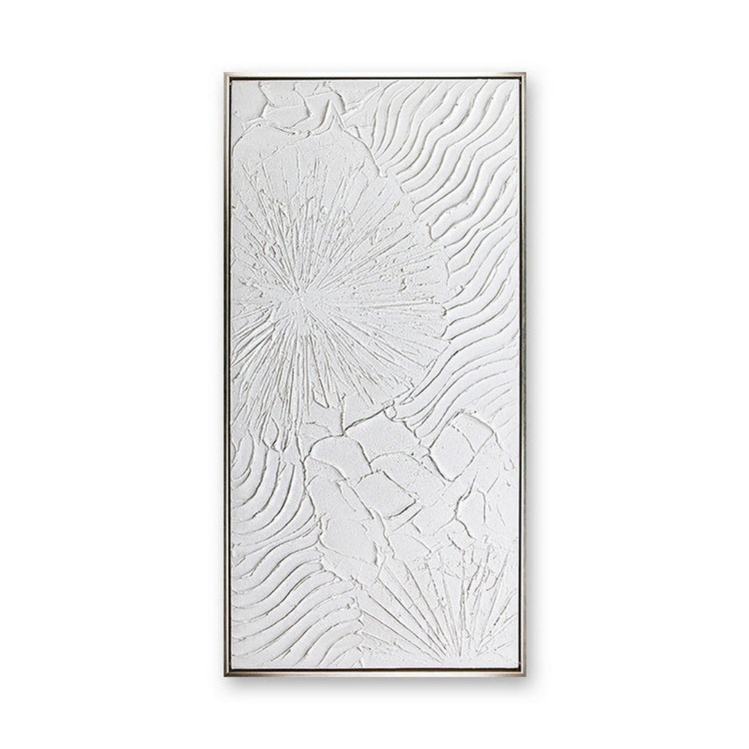 Flower Waves Plaster Art with Silver Frame