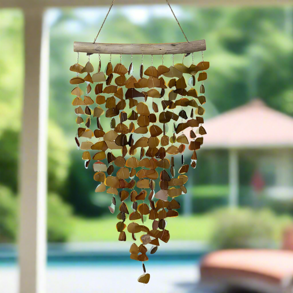 Seaglass+Driftwood Chime - Rust