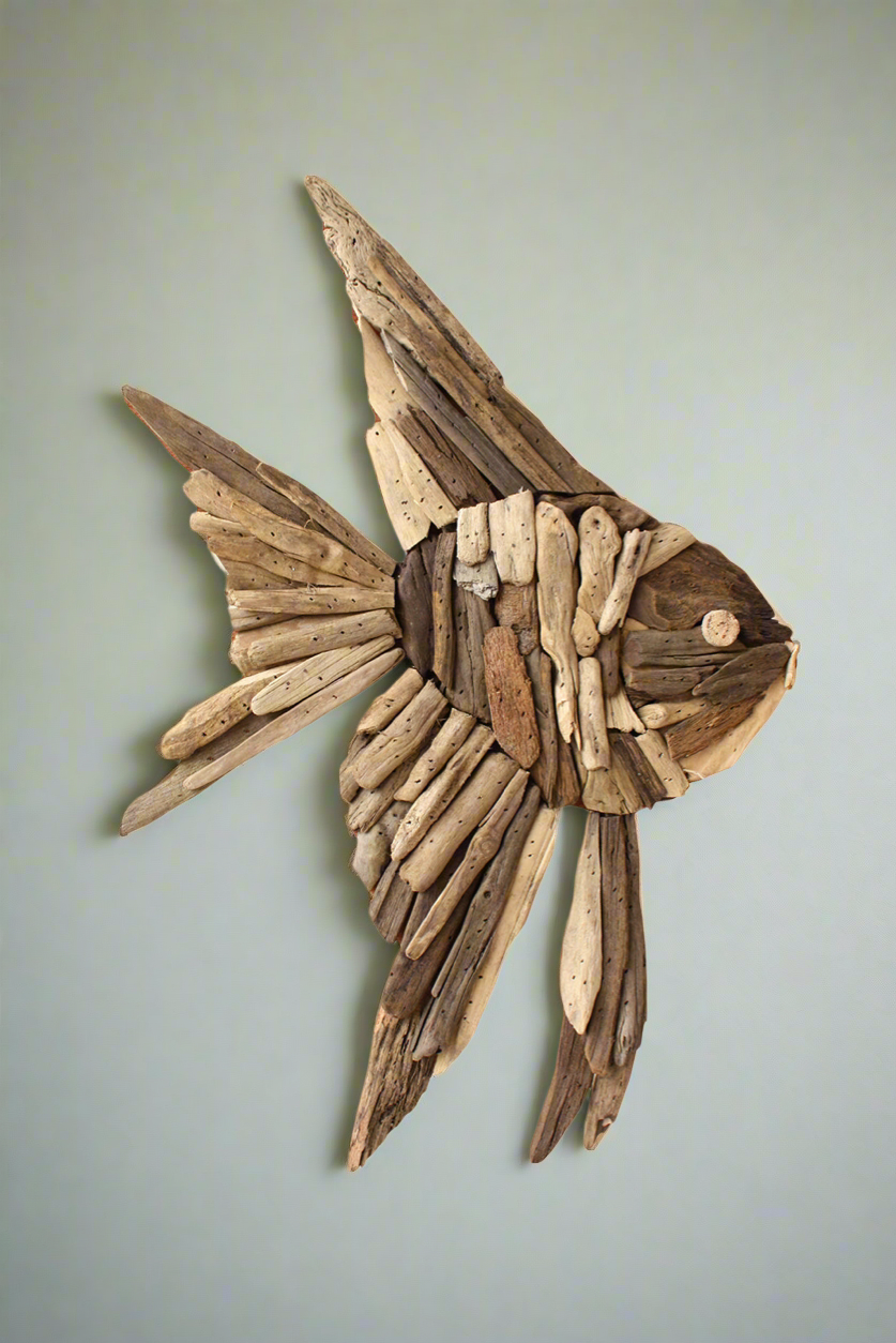 Driftwood Angel Fish Wall Art