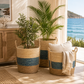 Handwoven Hamptons Style Baskets Neutrals & Blue