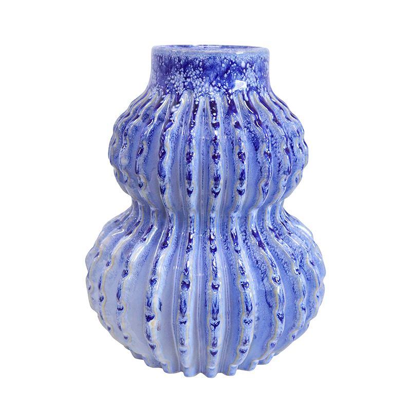 Blue textured vase 