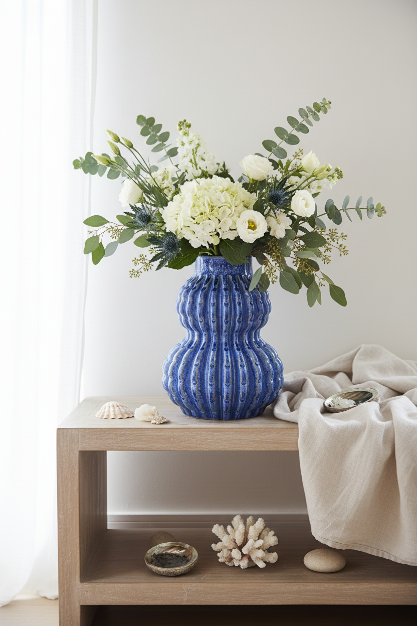 Cobalt Coast Ceramic Vase