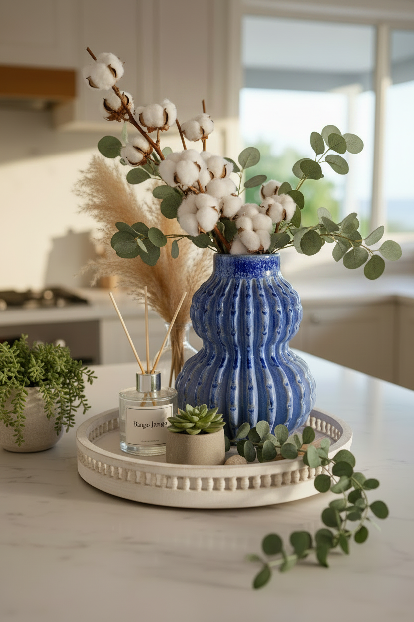 Cobalt Coast Ceramic Vase