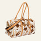 Patchwork Cowhide Weekender Bag – Tan & White