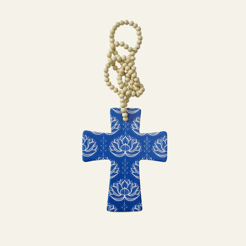 Ceramic Beaded Cross Ornament -Assorted Designs