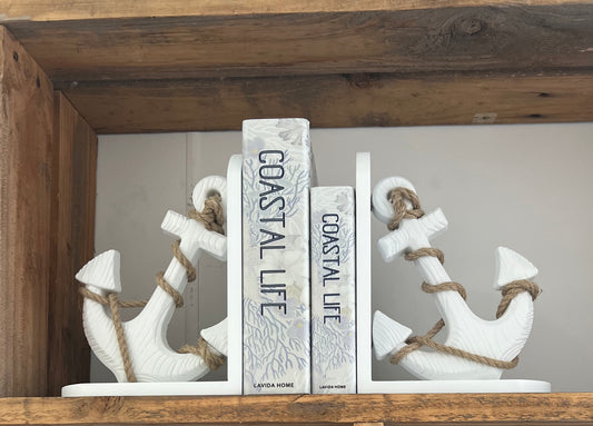 Bookends Anchor Whitewash (pair) on