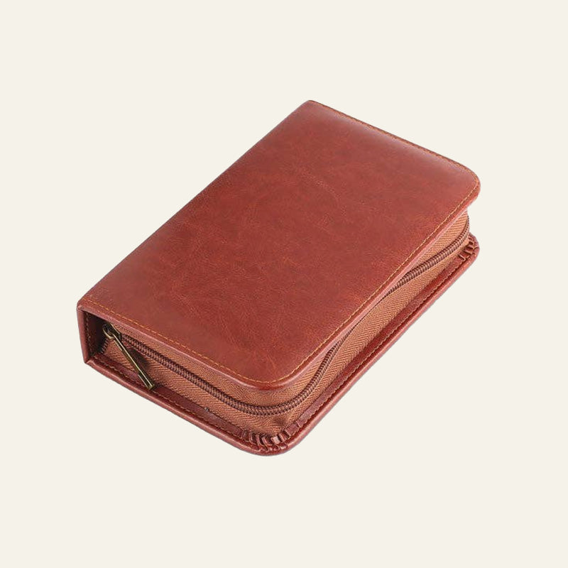 Men’s 12 Piece Travel Grooming Kit in Tan Zip Case