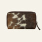 Hand-Tooled Bull Skull Cowhide Leather Wallet – Tan & White