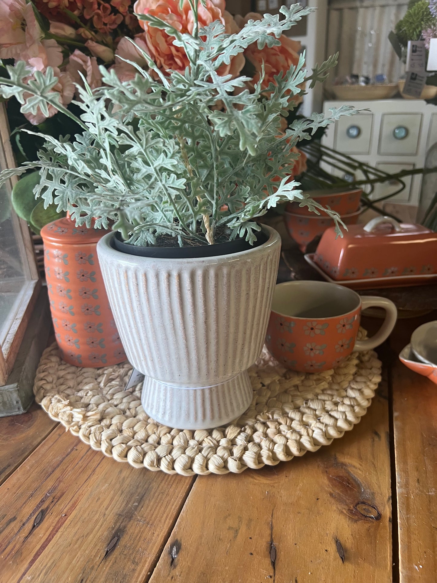 White Pattern Planter