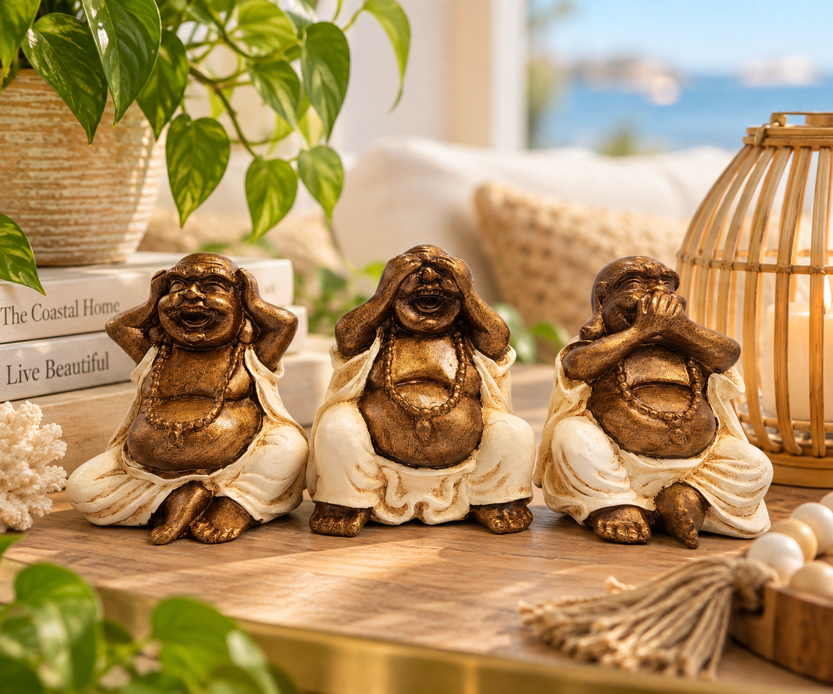 Hear, Speak, See No Evil Buddha Set