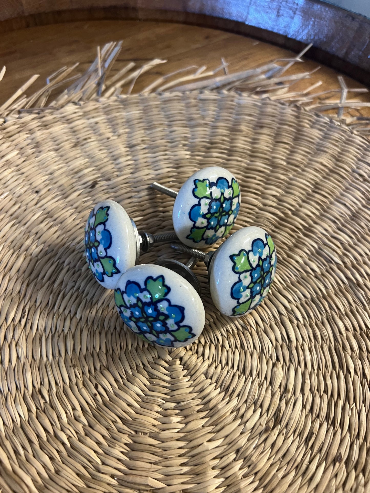 Green & Blue & White Door Knobs