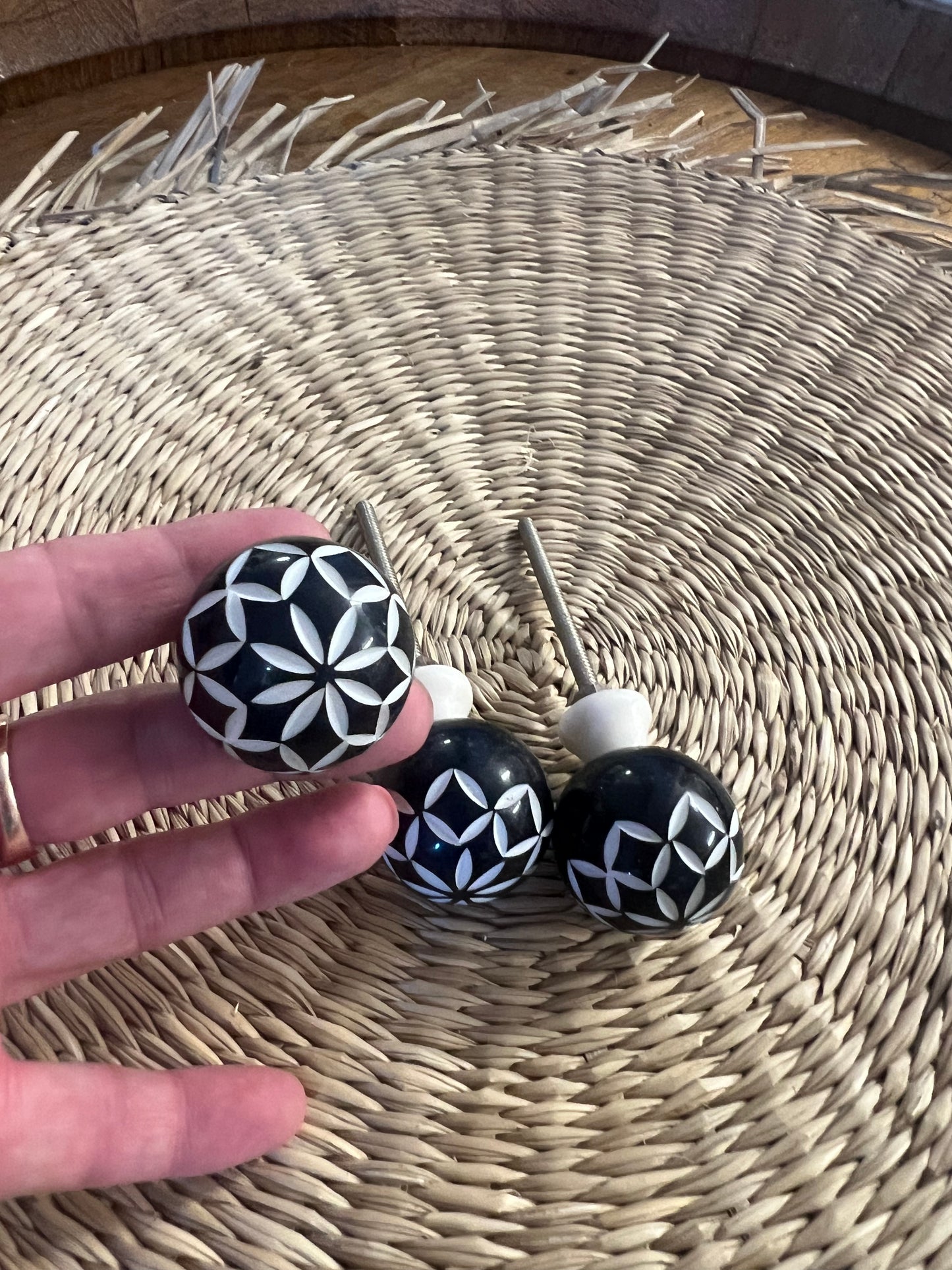 Black and White Pattern Door Knobs