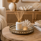 Antique Gold Round Mirror Tray