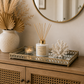 Antique Gold Lattice Mirror Tray