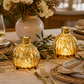LED Glass Vase Lantern - Gold