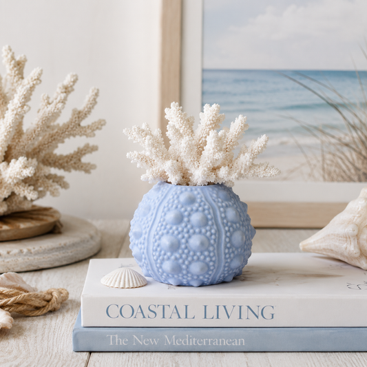 Saltwashed Blue Urchin Vase Small