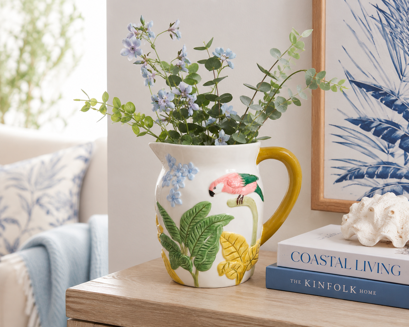 Country Parrot Ceramic Jug