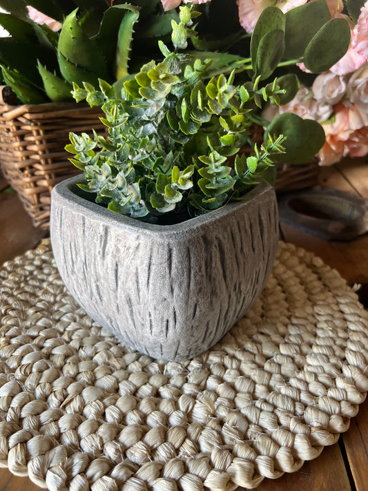 Grey Pattern Pot