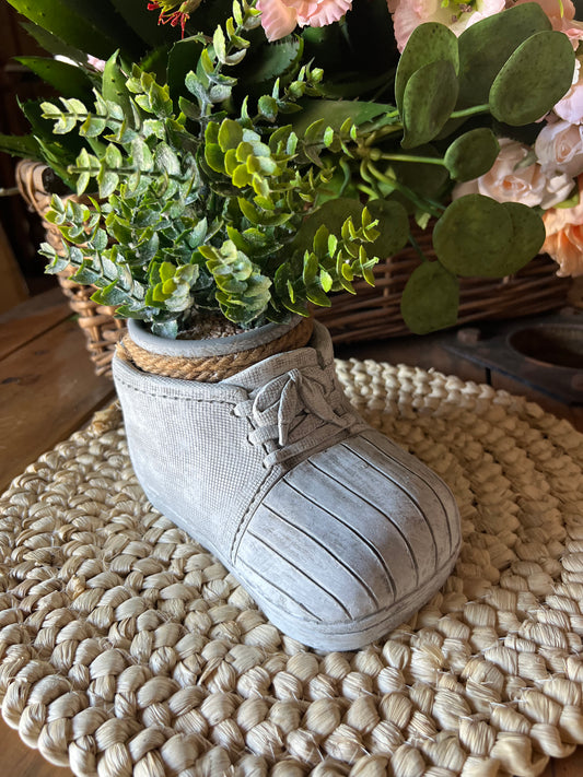 Cute Grey Shoe Planter