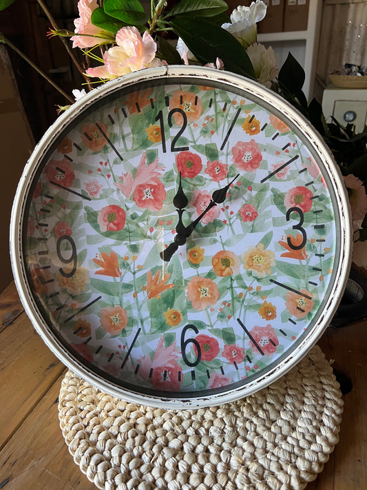 Flower 40cm Metal Clock - Last One