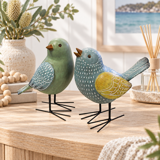 Blue & Yellow Songbird Pair