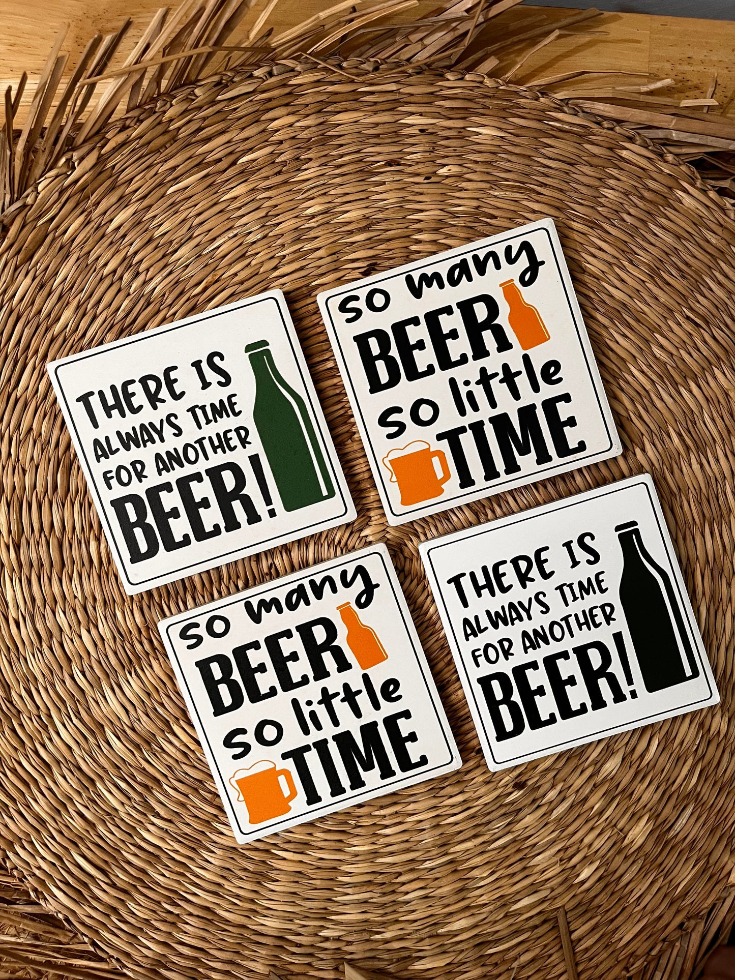 Beer Time Coasters x 4