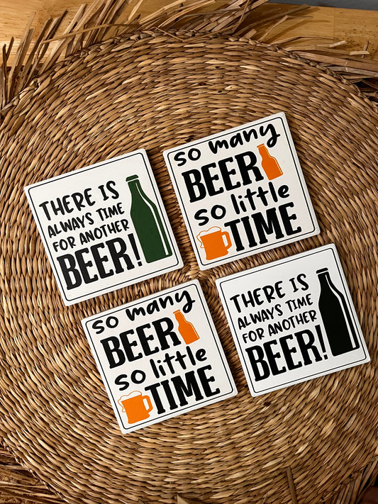 Beer Time Coasters x 4