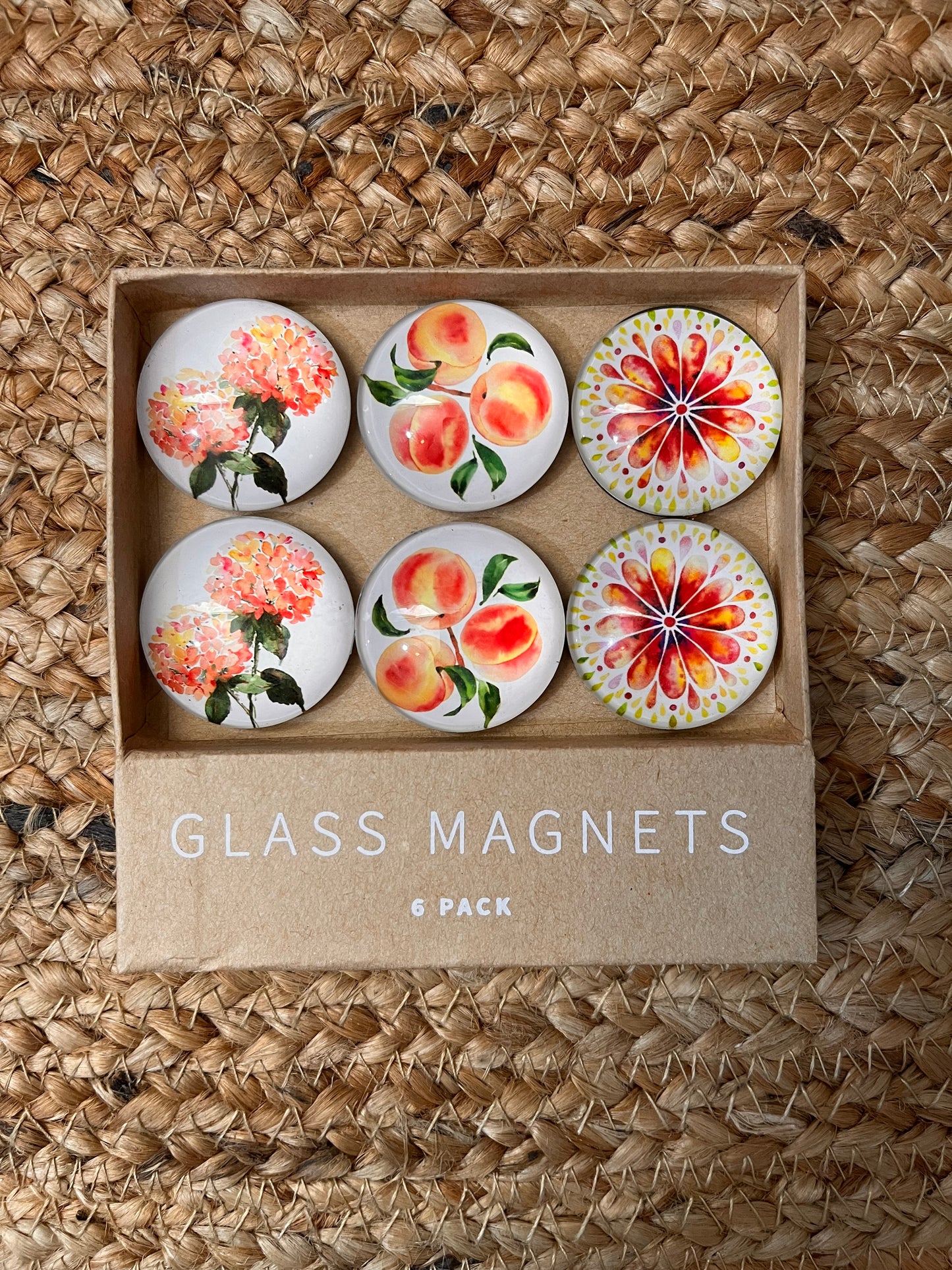 Peaches Glass Magnet Set