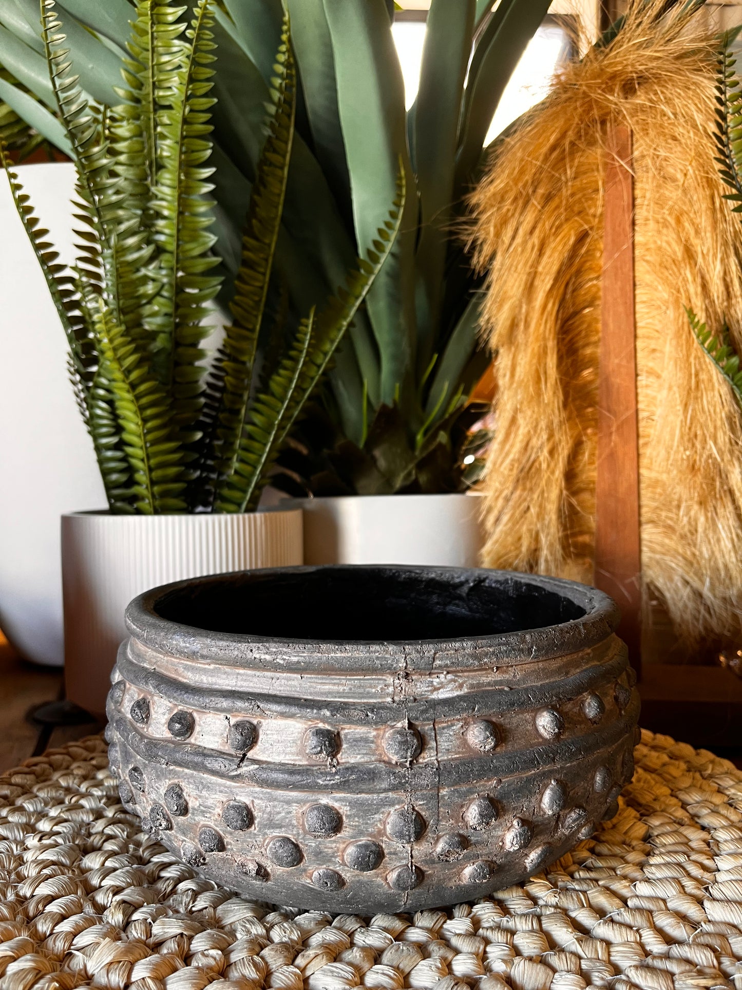 Dark Grey Inca Pot Wide