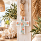 Ceramic Beaded Cross Ornament -Assorted Designs