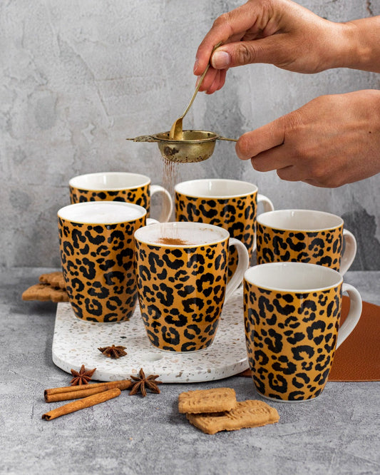 Leopard Edition Set of 6 Mugs (3 COLOURWAYS AVAILABLE)