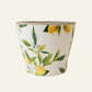 Ceramic pot with lemon and leaf pattern 