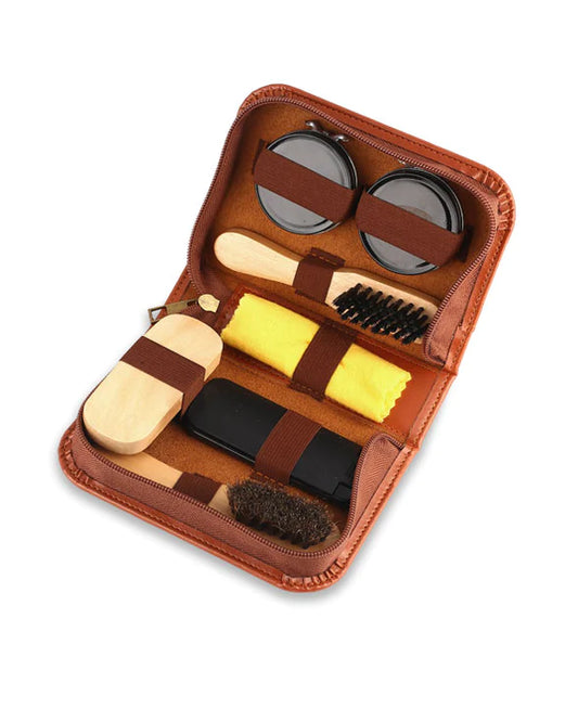 Men's Republic Shoe Shine Kit - 7 Pieces in Zipper Bag