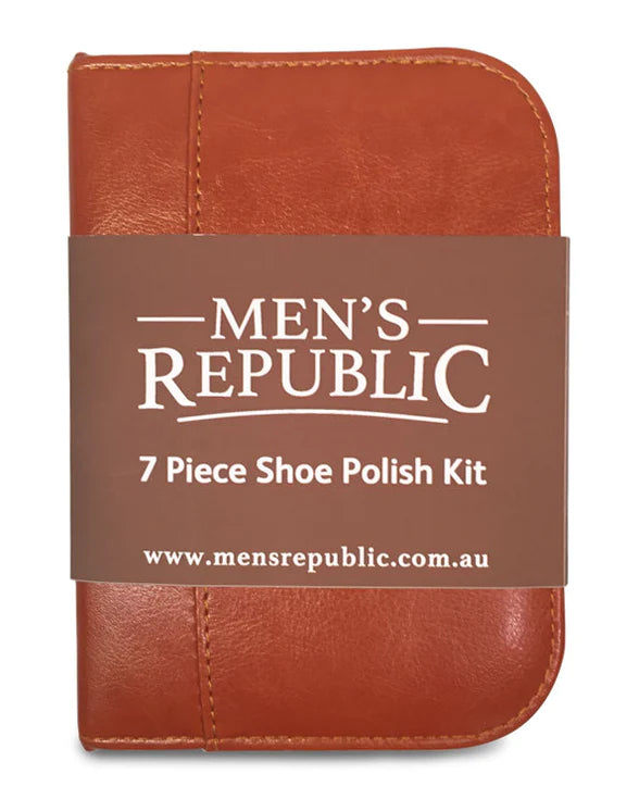 Men's Republic Shoe Shine Kit - 7 Pieces in Zipper Bag