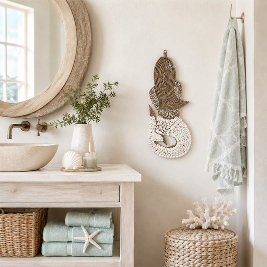 Natural Shell Mermaid Wall Hanging