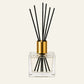 Monarch Luxury Square Reed Diffuser 200ml - Clear Glass with Tall Gold Collar