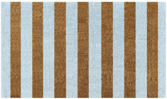 White & Natural Stripes Door Mat