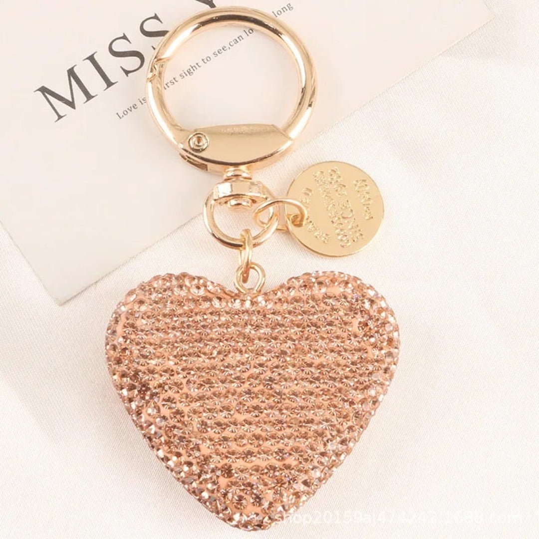 Blush Heart Bling Key Ring