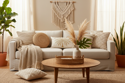Palm Cream Cushion Cover